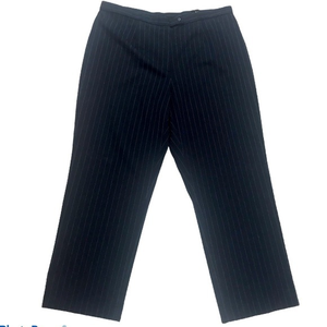 NWT East‎ 5th 22W Women’s plus-size black pinstripe higher rise wide leg pants